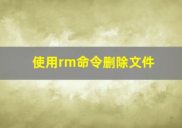 使用rm命令删除文件