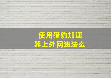 使用猎豹加速器上外网违法么