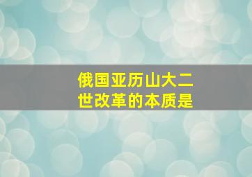 俄国亚历山大二世改革的本质是