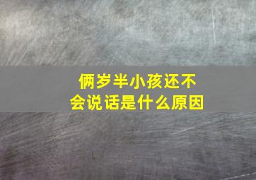 俩岁半小孩还不会说话是什么原因