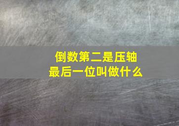 倒数第二是压轴最后一位叫做什么