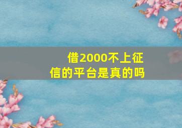 借2000不上征信的平台是真的吗