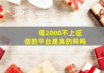 借2000不上征信的平台是真的吗吗