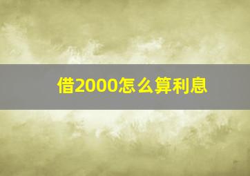 借2000怎么算利息