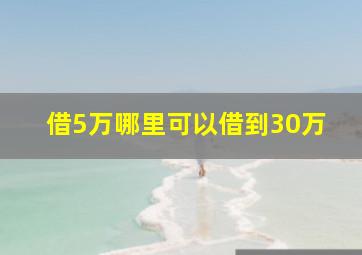 借5万哪里可以借到30万