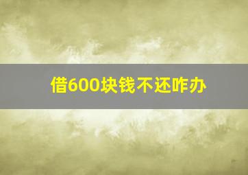 借600块钱不还咋办