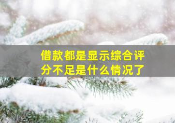 借款都是显示综合评分不足是什么情况了