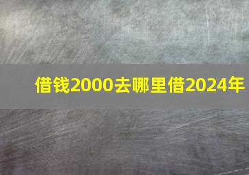 借钱2000去哪里借2024年