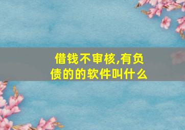 借钱不审核,有负债的的软件叫什么