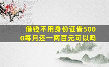 借钱不用身份证借5000每月还一两百元可以吗