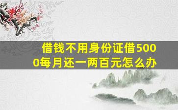 借钱不用身份证借5000每月还一两百元怎么办