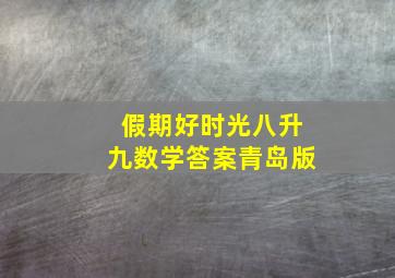 假期好时光八升九数学答案青岛版