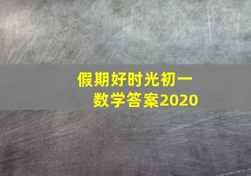 假期好时光初一数学答案2020