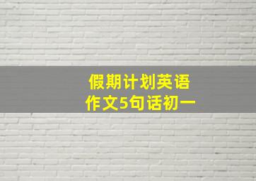 假期计划英语作文5句话初一