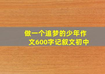 做一个追梦的少年作文600字记叙文初中