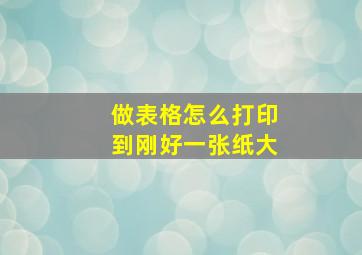 做表格怎么打印到刚好一张纸大