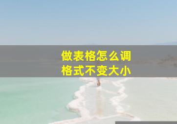 做表格怎么调格式不变大小