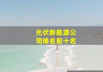 光伏新能源公司排名前十名