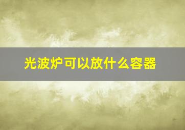 光波炉可以放什么容器