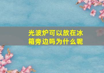 光波炉可以放在冰箱旁边吗为什么呢