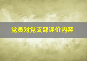 党员对党支部评价内容