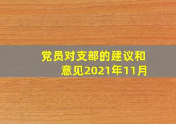 党员对支部的建议和意见2021年11月