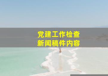 党建工作检查新闻稿件内容