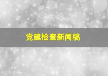 党建检查新闻稿