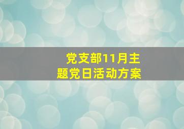 党支部11月主题党日活动方案