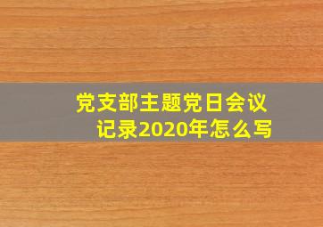 党支部主题党日会议记录2020年怎么写