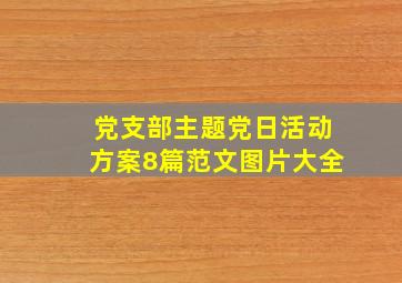 党支部主题党日活动方案8篇范文图片大全