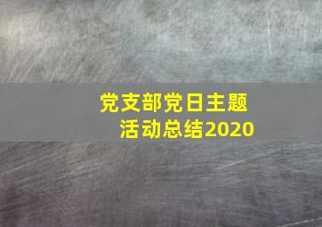 党支部党日主题活动总结2020