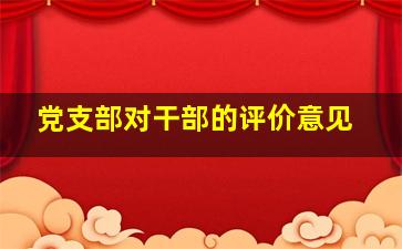 党支部对干部的评价意见