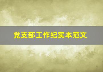 党支部工作纪实本范文