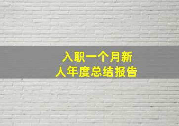 入职一个月新人年度总结报告