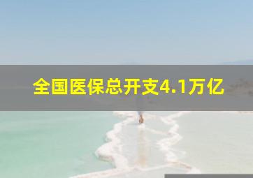 全国医保总开支4.1万亿