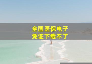 全国医保电子凭证下载不了