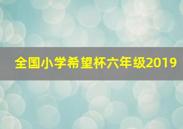 全国小学希望杯六年级2019