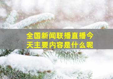 全国新闻联播直播今天主要内容是什么呢