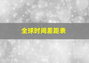 全球时间差距表