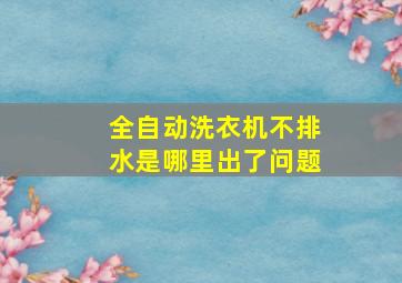 全自动洗衣机不排水是哪里出了问题