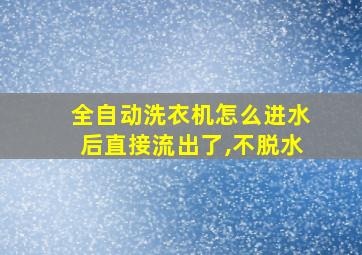 全自动洗衣机怎么进水后直接流出了,不脱水