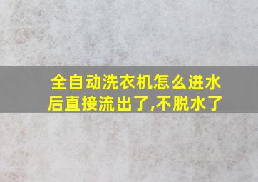 全自动洗衣机怎么进水后直接流出了,不脱水了