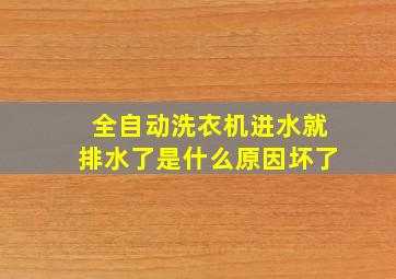 全自动洗衣机进水就排水了是什么原因坏了