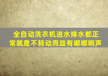 全自动洗衣机进水排水都正常就是不转动而皿有嘟嘟响声