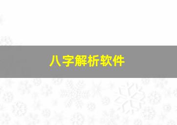 八字解析软件