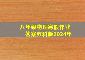 八年级物理寒假作业答案苏科版2024年