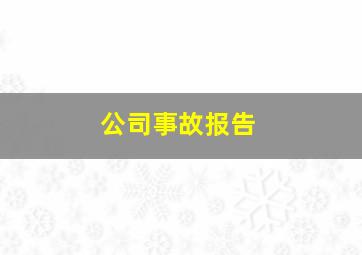 公司事故报告