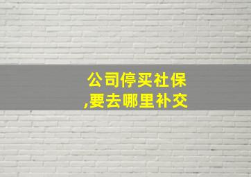 公司停买社保,要去哪里补交