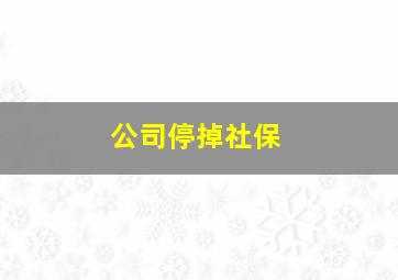 公司停掉社保